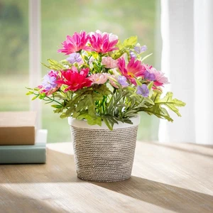 Artificial Floral Arrangement in Basket Table D?cor, 9"H - Picture 1 of 2