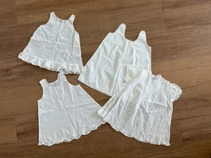 Vintage Handmade Baby Girl  Dress + 3 Slips White Lace Embroidery Lot Of 4 Piece - Picture 1 of 11
