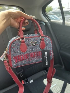 True Religion Small Handbag, Red And Blue Bandana Pattern ✅ Fast Shipping - Picture 1 of 5