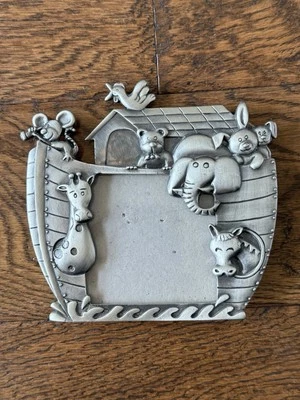 Ноев ковчег 3x3 дюйма рама для животных, серебристая металлическая рамка для картин, декор детской комнаты  - Изображение 1 из 4