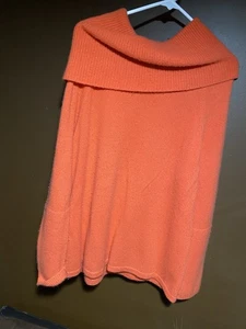 J McLaughlin Off The Shoulder Sweater Orange Knit Button Sleeve Size L - Picture 1 of 3