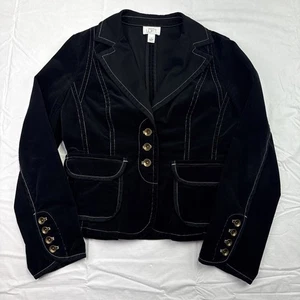 Blazer Ann Taylor Loft pana para mujer talla 6 negro chaqueta sin forro - Imagen 1 de 11