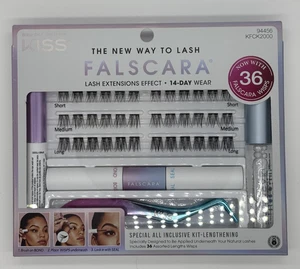 KISS Falscara Starter Kit Deluxe Lash Extension Kit 36 Lash Clusters-NEW IN BOX - Picture 1 of 4