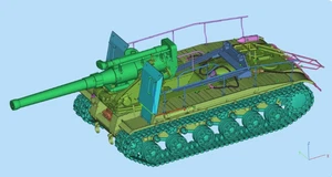 3D Printed 1/72 Soviet S-51 203 Gun tank unpainted model kit - Picture 1 of 1
