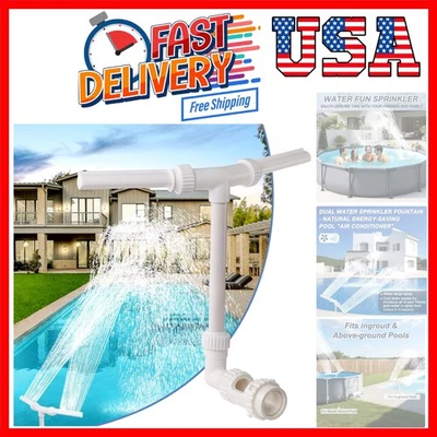 Swimming Pool Waterfall Fountain Spray - 2 Fountain Heads Water Sprinkler, Co... - Image 1 of 4