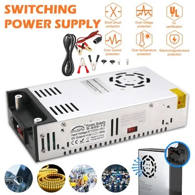Switch Power Supply Transformer AC110V To DC 12V 50A Adapter 600W For LED Strip - Image 1 of 4