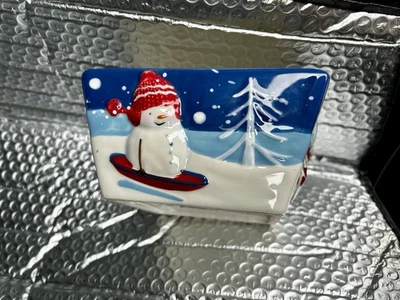 St. Nicholas Square Christmas Let It Snow  Soup Cereal  Dip Bowl Snowman - Image 1 of 4