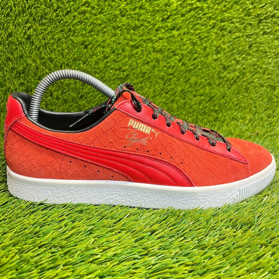 Puma Clyde GCC Snakeskin Womens Size 9.5 Orange Red Walking Shoes Sneakers - Image 1 of 4