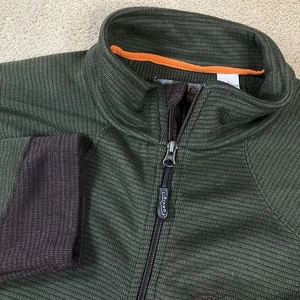 Orvis Trout Bum Mens SZ Large Olive Green Brown Waffle Weave Full Zip L/S Jacket - Picture 1 of 8
