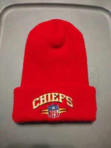 Vintage 90's KANSAS CITY CHIEFS Logo Athletic Diamond Cut Ski Cap Beanie NFL - Picture 1 of 6