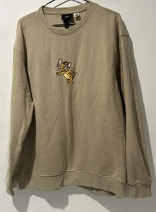 Sudadera H&M Tom y Jerry Cuello Redondo Talla L Warner Bros Dibujos Animados Beige - Imagen 1 de 11