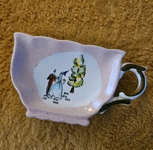 Lefton Tea Bag Piatto Cina Dipinto a Mano 4,25"x 2,25" Vintage Giappone #2084 - Foto 1 di 6