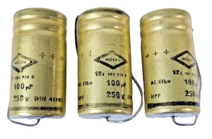 Vintage 3 Stück ELKO Micro Audio Elektrolytkondensator 100uF - 250V NEU alter Lagerbestand - Bild 1 von 7
