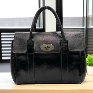 Mulberry Bayswater Satchel Handtasche Schwarz Leder Schultertasche Boston Japan Gebraucht - Bild 1 von 8