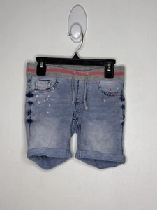 So Stretch Denim Pull On Shorts Girls Size 8 Drawstring Light Wash Stretch - Picture 1 of 3