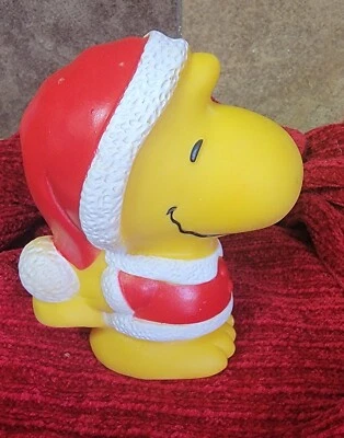 Vintage Woodstock Peanut Gang Rare Squeaker Vinyl Toy 5-inch Santa Claus - Image 1 of 4