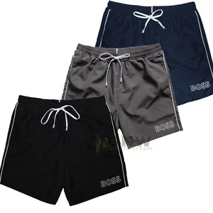 HUGO BOSS MEN "STARFISH BM" LOGO SWIM SHORT QUICK-DRY BLACK, NAVY, GREY S-XXL - Picture 1 of 15