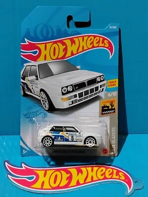 2021 HOT WHEELS NEW MODEL LANCIA DELTA INTEGRALE #51 WHITE 80s GROUP A WRC RALLY - Image 1 of 4