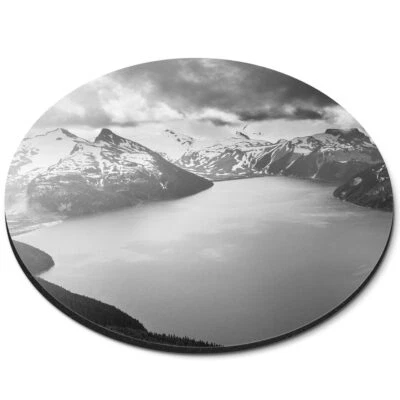 Round Mouse Mat (bw) - Garibaldi Lake Whistler BC Canada  #37029 - Image 1 of 4