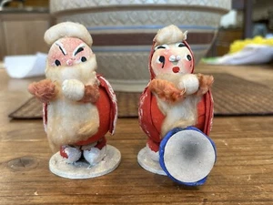 VTG PUTZ Christmas Santa Claus and ELF Japan spun cotton crepe paper figures - Picture 1 of 5