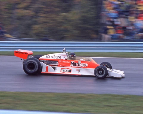 1977 Driver JAMES HUNT Glossy 8x10 Photo U.S. Grand Prix East Poster McLaren Cover