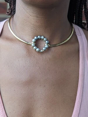 Alexis Bittar Floating Pearl Ring Choker Necklace - Image 1 of 3