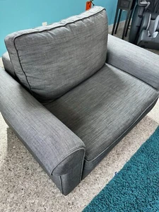 Lovesac Sactional COVERS Grey Slub Tweed base seat back cushion side rolled gray - Picture 1 of 25
