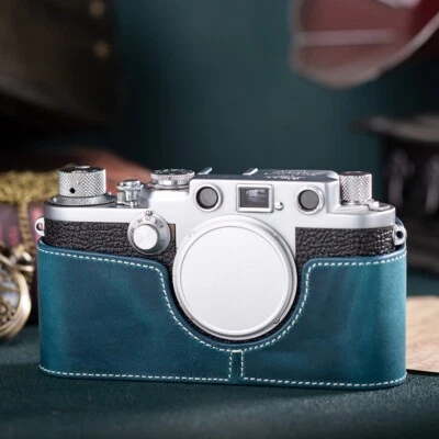 For Leica IIIF Case Handmade Genuine Real Leather Half Camera Case Bag Cover - Image 1 of 2