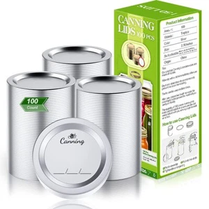 100pcs Regular Mouth Canning Lids Canning Jar Lids for Ball Kerr Jars Split-T... - Picture 1 of 7