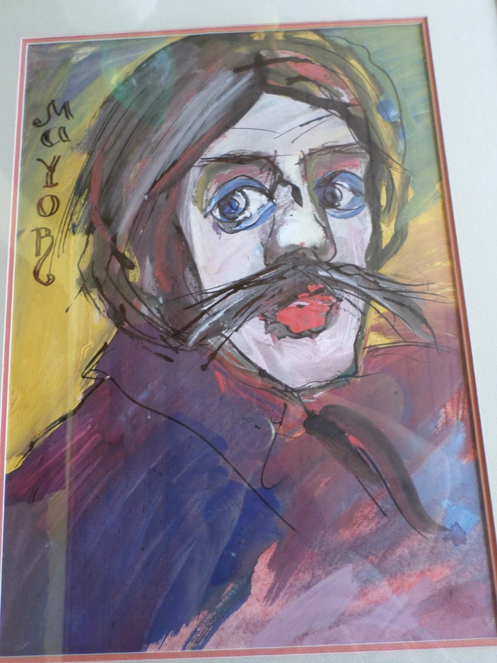 IGOR  MAYOR ( 1946-1991)-Tableau/ original -Portrait/homme-peinture-RUSSE - Photo 1/1