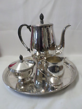 Vintage F.B. Rogers Silver Co Paul Revere Reproduction Coffee Set w/ Round Tray