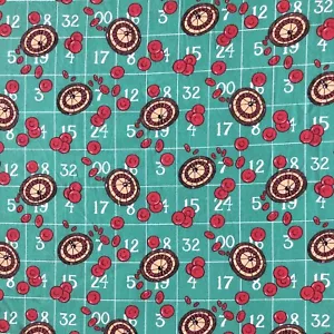 32" Green Red Gambling Casino Chips Roulette Wheel Cotton Fabric Novelty Print - Picture 1 of 6