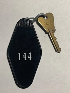 Vintage Hotel Motel Room Key Fob with Key #144 - Picture 1 of 2