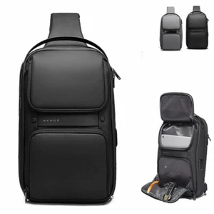 Charging Port Water Resistant Chest Pack Sling Bag Crossbody Backpack Business - Picture 1 of 12