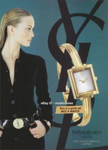 Relojes vintage YVES SAINT LAURENT revista 1 página anuncio impreso 1997 Vanessa Lorenzo - Imagen 1 de 1