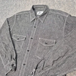 Camisa Pilgrim Surf & Supply Para Hombres M Gris Rucker Cambray Abotonada Manga Larga - Imagen 1 de 9