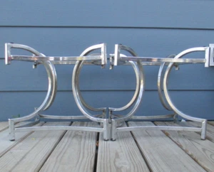 Pair MCM Atomic Ranch Square Chrome End Coffee Table Bases 14 1/2" Cubes BSMT - Picture 1 of 13