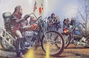 David Mann Poster Group of Motorcycle Riders On The Road - Picture 1 of 1