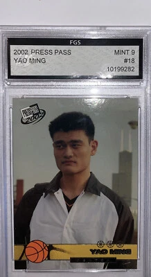 Tarjeta de Novato YAO MING #18 2002 Pase de Prensa Rockets Foto 1 de 2