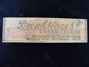 vintage Breakstone's Cream Crest Cream Cheese wooden box