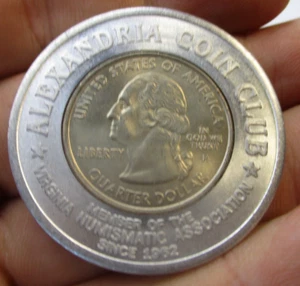 Encased 2000 Virginia Quarter Alexandria VA Coin Club Coin - Picture 1 of 2