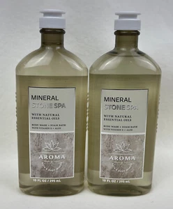2 Bath & Body Works Aroma Mineral Stone Spa Foam Bath Body Washes - Picture 1 of 3