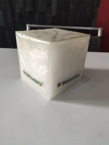 Candela HEINEKEN quadrata Bianca cubo 13x13 Gadgets Pubblicitario - Picture 1 of 2