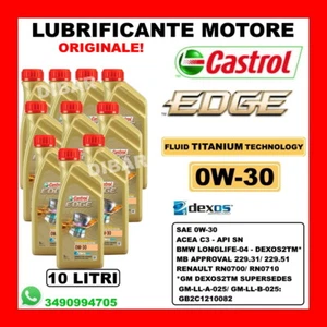 OLIO CASTROL EDGE ORIGINALE FST 0W30 TITANIUM ACEA C3 API SN BMW LL-04 10 LITRI - Foto 1 di 1