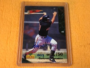 P2-38 BASEBALL CARD - EDGAR ALFONZO RED SOX -1995 SIGNATURE ROOKIE - AUTOGRAPHED