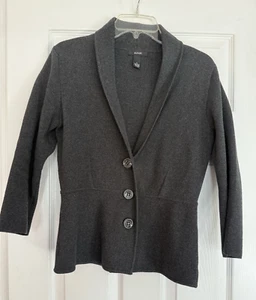 ALFANI Women's Gray Knit Button Up Sweater Blazer Jacket Size M - Picture 1 of 3