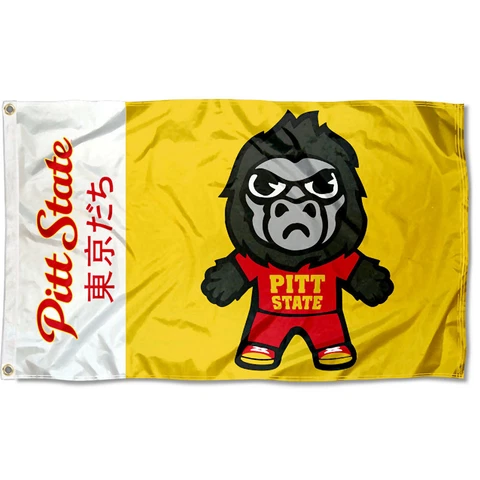 Pittsburg State Gorillas Kawaii Tokyodachi Mascot 3x5 Banner Flag Cover