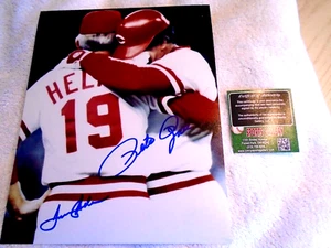 PETE ROSE/TOMMY HELMS Signed #4192 Record Hit 8x10 Photo -Lifetime Guaranteed - Picture 1 of 4