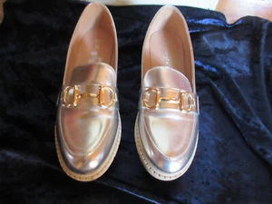 Damen Mokkassins Halbschuhe Slipper silber Gr 40 - Bild 1 von 6