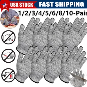 Anti-cut Gloves Safety Cut Proof Stab Resistant Butcher Gloves L5 Protection LOT - Picture 1 of 9